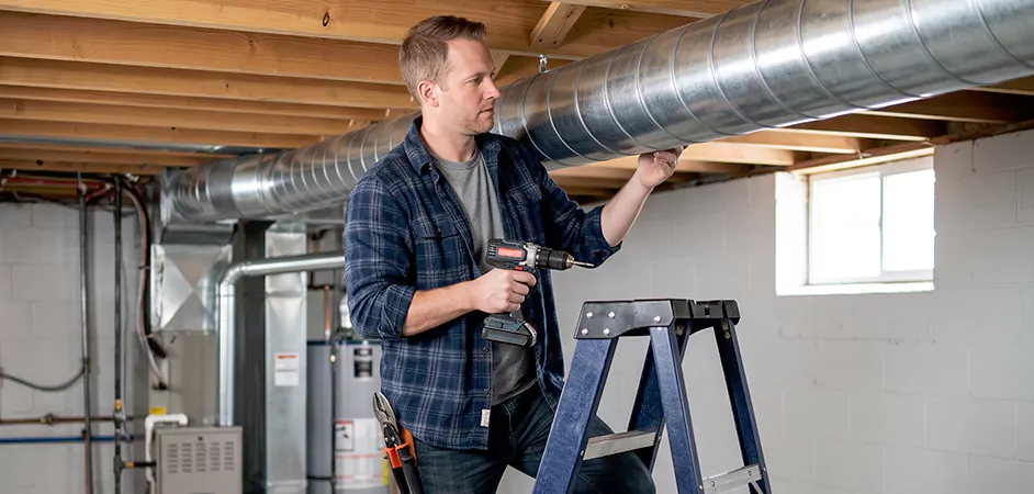 Exposed Spiral Ductwork in Pasadena